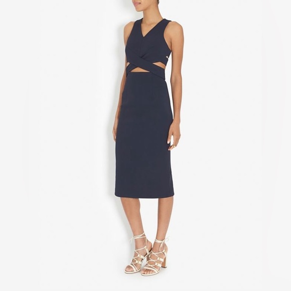 Nicholas Blue Wrap Cut Out Dress (D2) - Picture 1 of 8